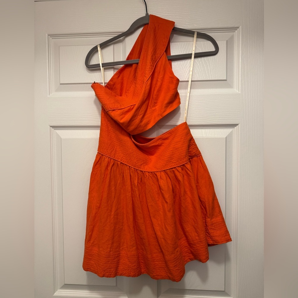 Orange one shoulder mini dress - Farm Rio XS
